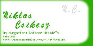 miklos csikesz business card